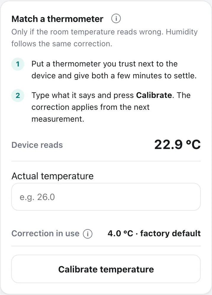 The Match a thermometer card