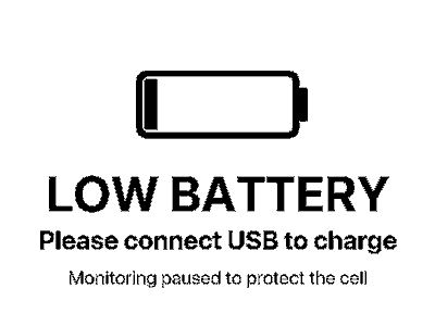 The LOW BATTERY screen