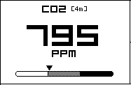 The CO₂ block of the device screen
